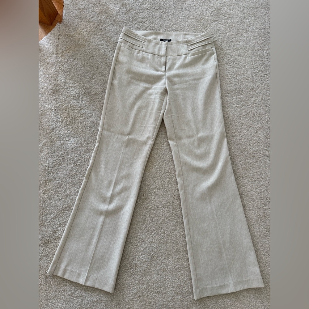 XOXO Light Beige Low Rise Straight Leg Flare Bottom Dress Pants